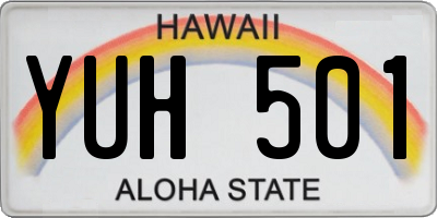 HI license plate YUH501