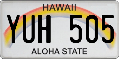 HI license plate YUH505