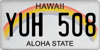 HI license plate YUH508