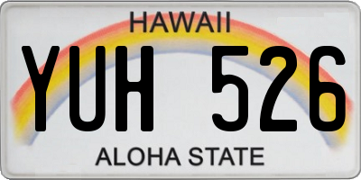 HI license plate YUH526