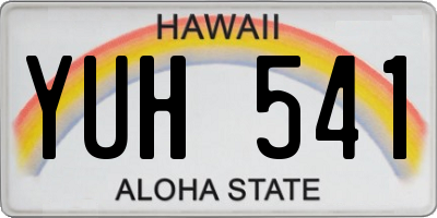 HI license plate YUH541