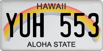 HI license plate YUH553