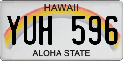 HI license plate YUH596