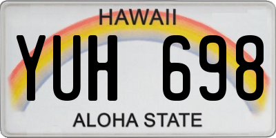 HI license plate YUH698
