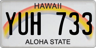 HI license plate YUH733