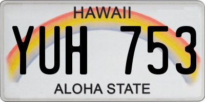 HI license plate YUH753
