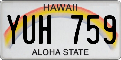 HI license plate YUH759