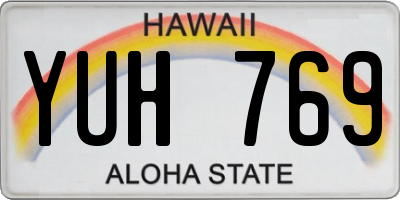 HI license plate YUH769