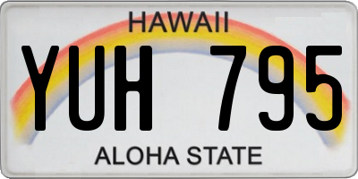 HI license plate YUH795