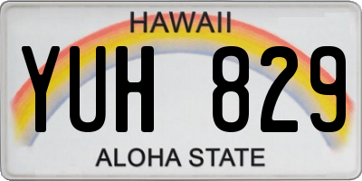 HI license plate YUH829