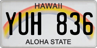 HI license plate YUH836