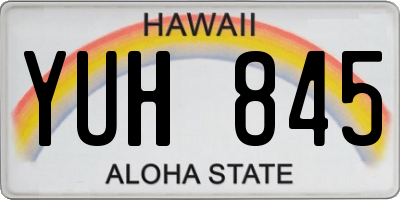 HI license plate YUH845