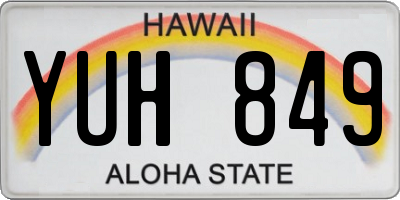HI license plate YUH849