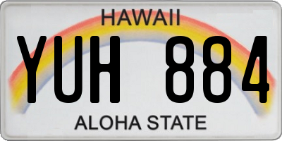 HI license plate YUH884