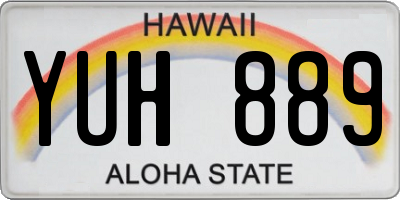 HI license plate YUH889