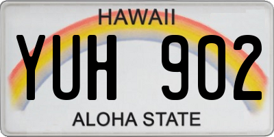 HI license plate YUH902