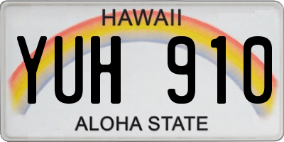 HI license plate YUH910