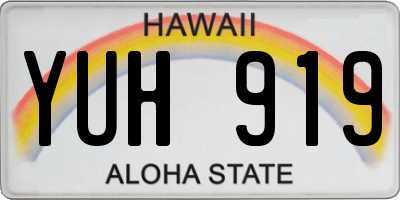 HI license plate YUH919