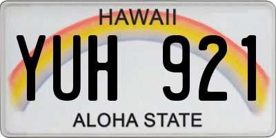 HI license plate YUH921