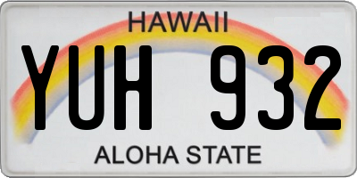 HI license plate YUH932