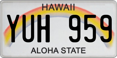 HI license plate YUH959