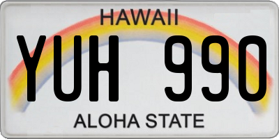HI license plate YUH990