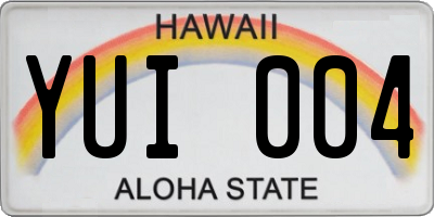HI license plate YUI004