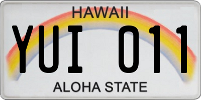 HI license plate YUI011