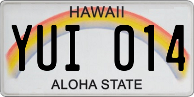 HI license plate YUI014