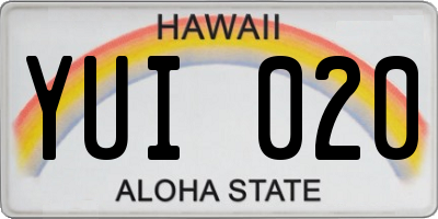 HI license plate YUI020