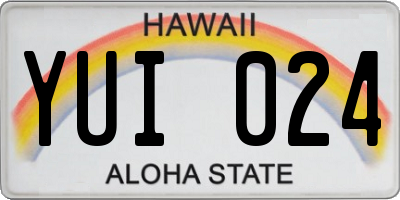 HI license plate YUI024