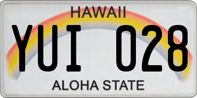 HI license plate YUI028