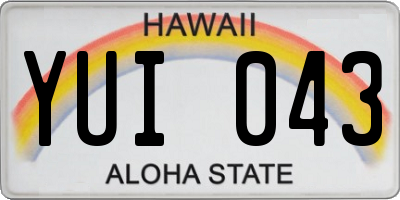 HI license plate YUI043