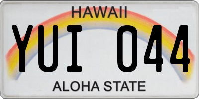 HI license plate YUI044