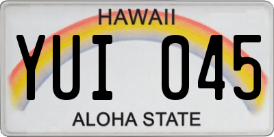 HI license plate YUI045