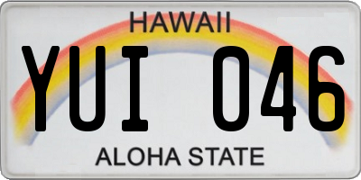 HI license plate YUI046