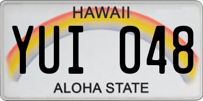 HI license plate YUI048