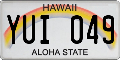 HI license plate YUI049