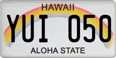 HI license plate YUI050