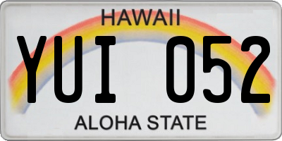 HI license plate YUI052