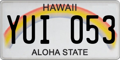 HI license plate YUI053