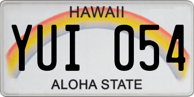 HI license plate YUI054