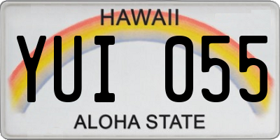 HI license plate YUI055