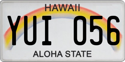 HI license plate YUI056