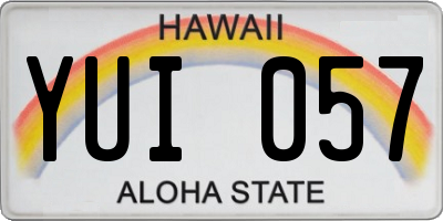 HI license plate YUI057