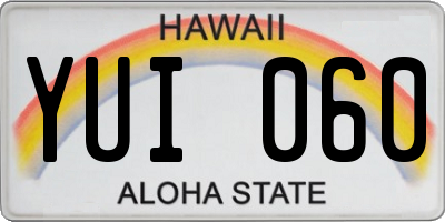 HI license plate YUI060