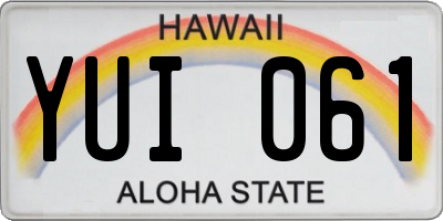 HI license plate YUI061