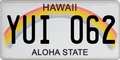 HI license plate YUI062