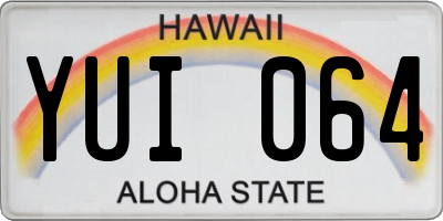HI license plate YUI064