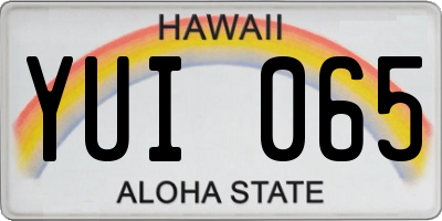 HI license plate YUI065